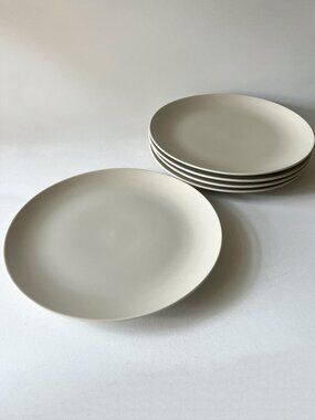 SET 5 IKEA Dinner Plates Stoneware Light Sand Color 10866 Matte Finish 10 1/8"